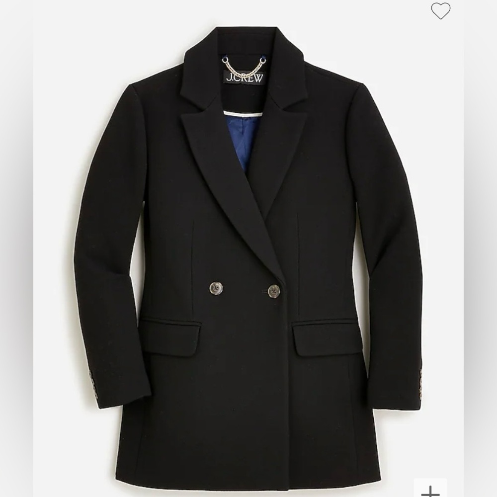 NWT JCrew Italian Wool Blazer Jacket in Black W size 2